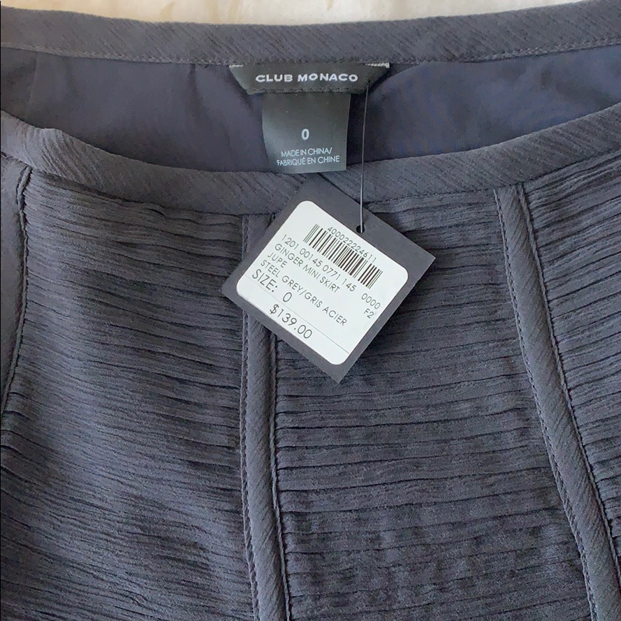 Club Monaco Black Silk Skirt  Brand New